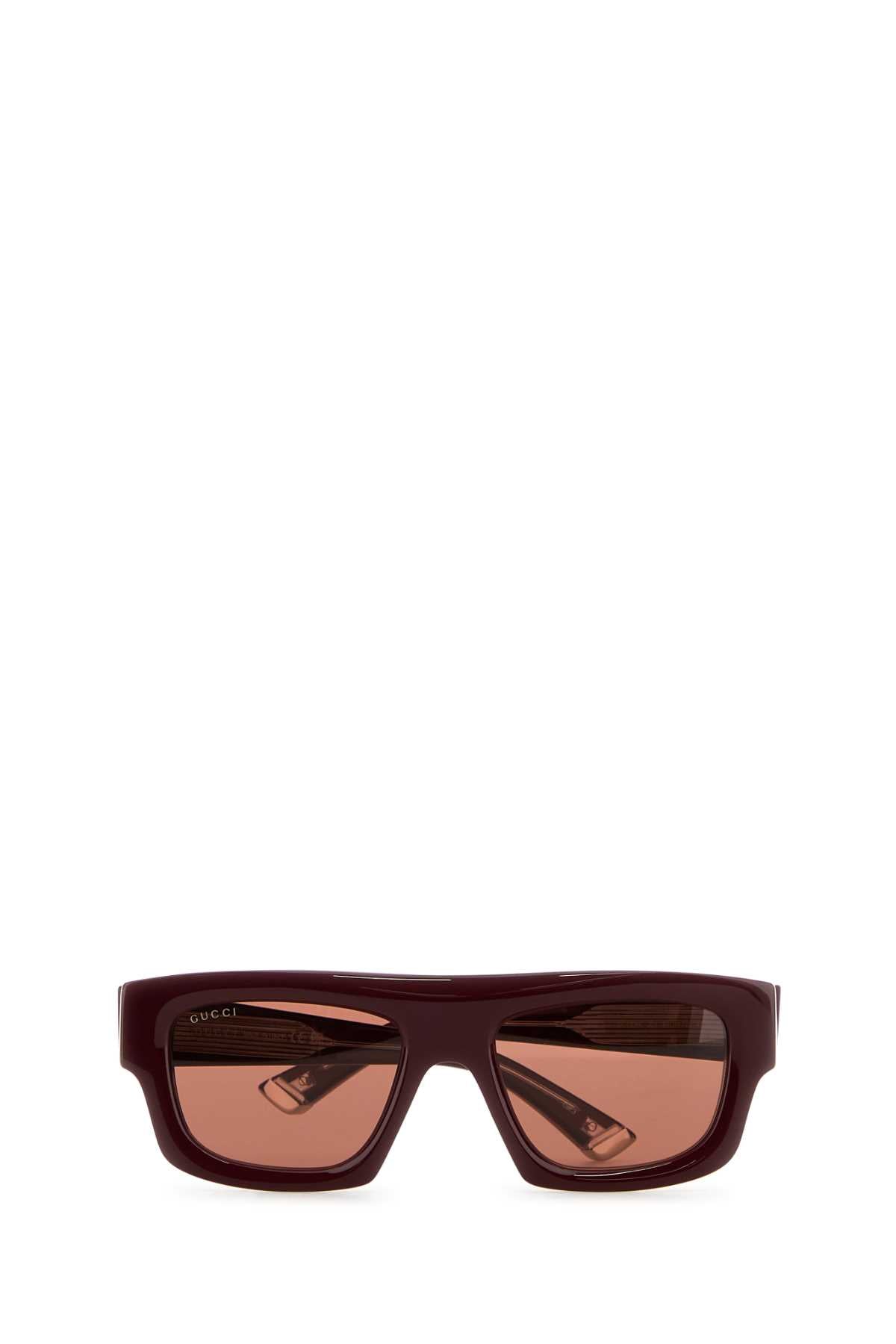 Gucci Men Burgundy Acetate Sunglasses