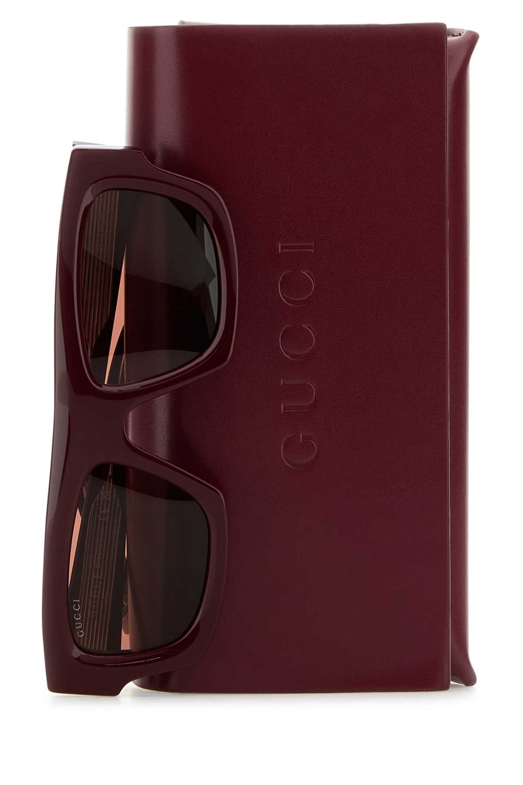 Gucci Men Burgundy Acetate Sunglasses
