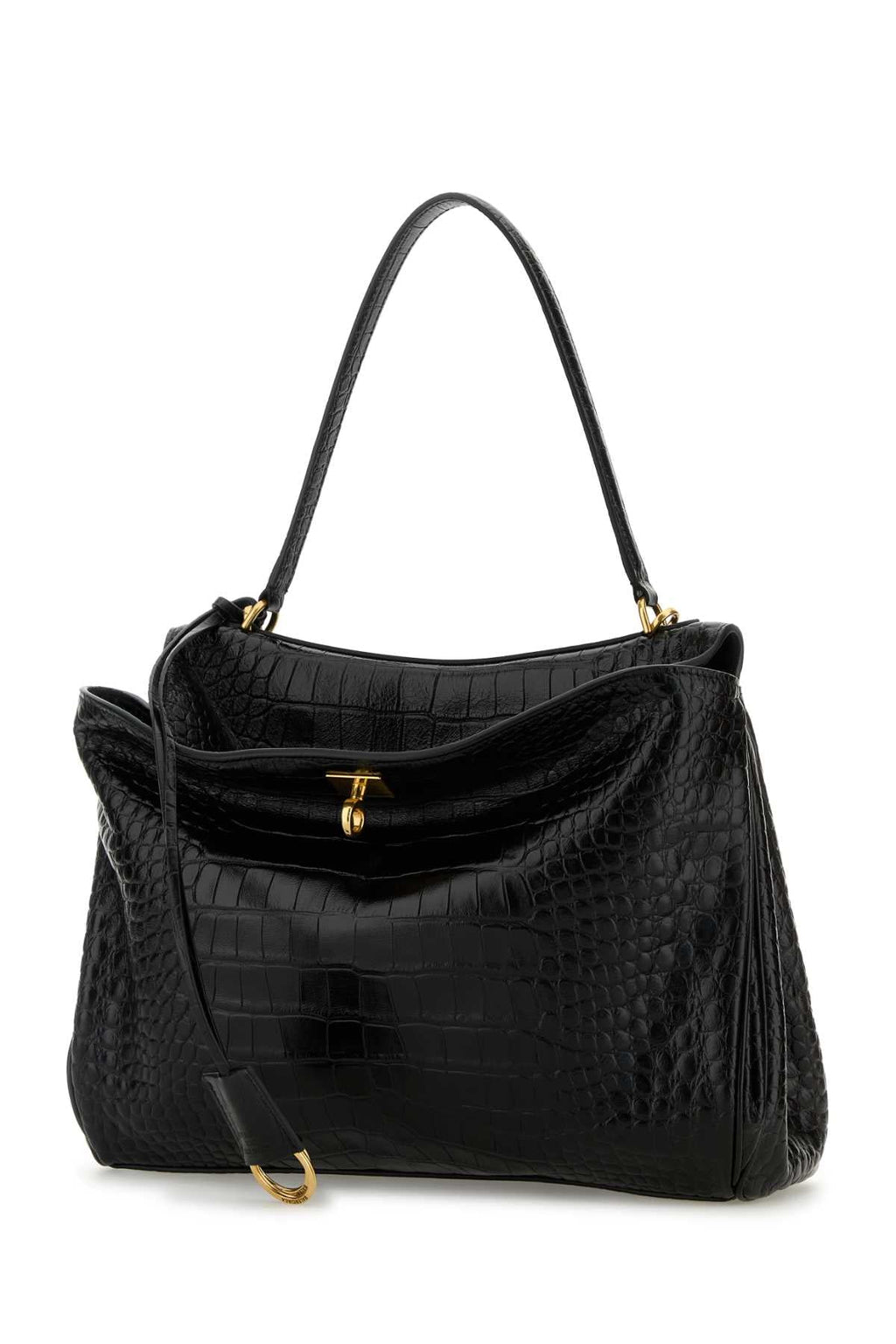 Balenciaga Women Black Leather Rodeo Handbag
