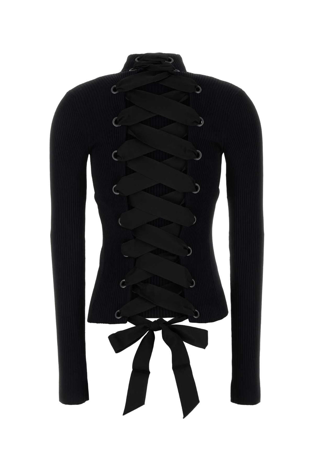 Balenciaga Women Black Stretch Viscose Blend Top