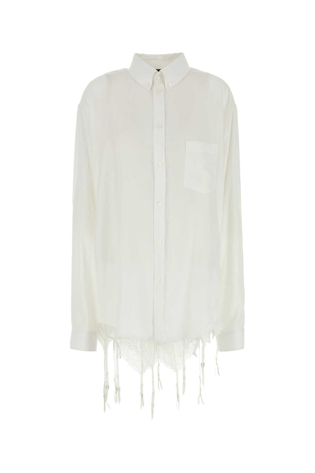 Balenciaga Women White Lyocell Oversize Shirt