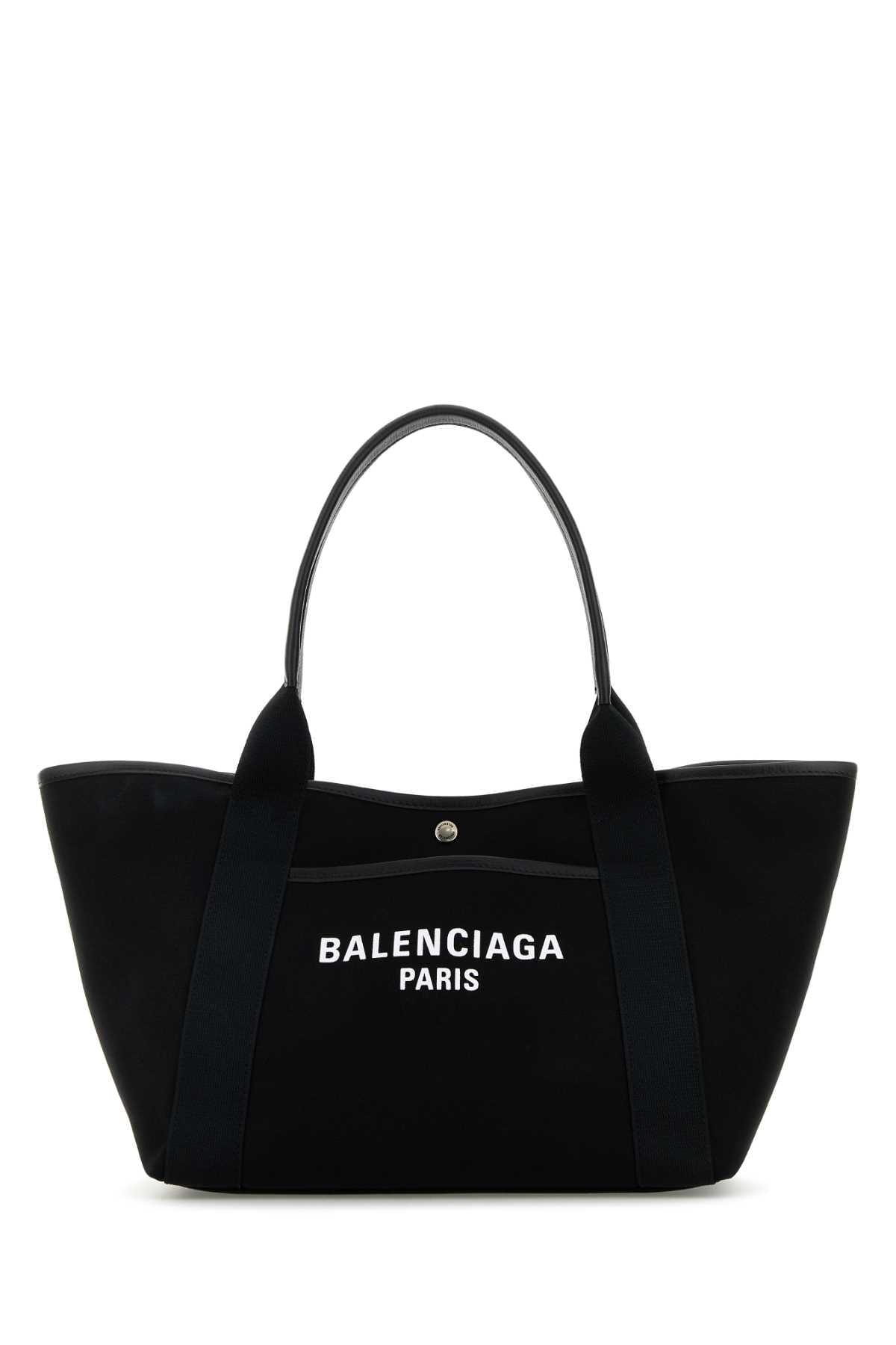 Balenciaga Women Black Canvas Medium Biarritz Shopping Bag