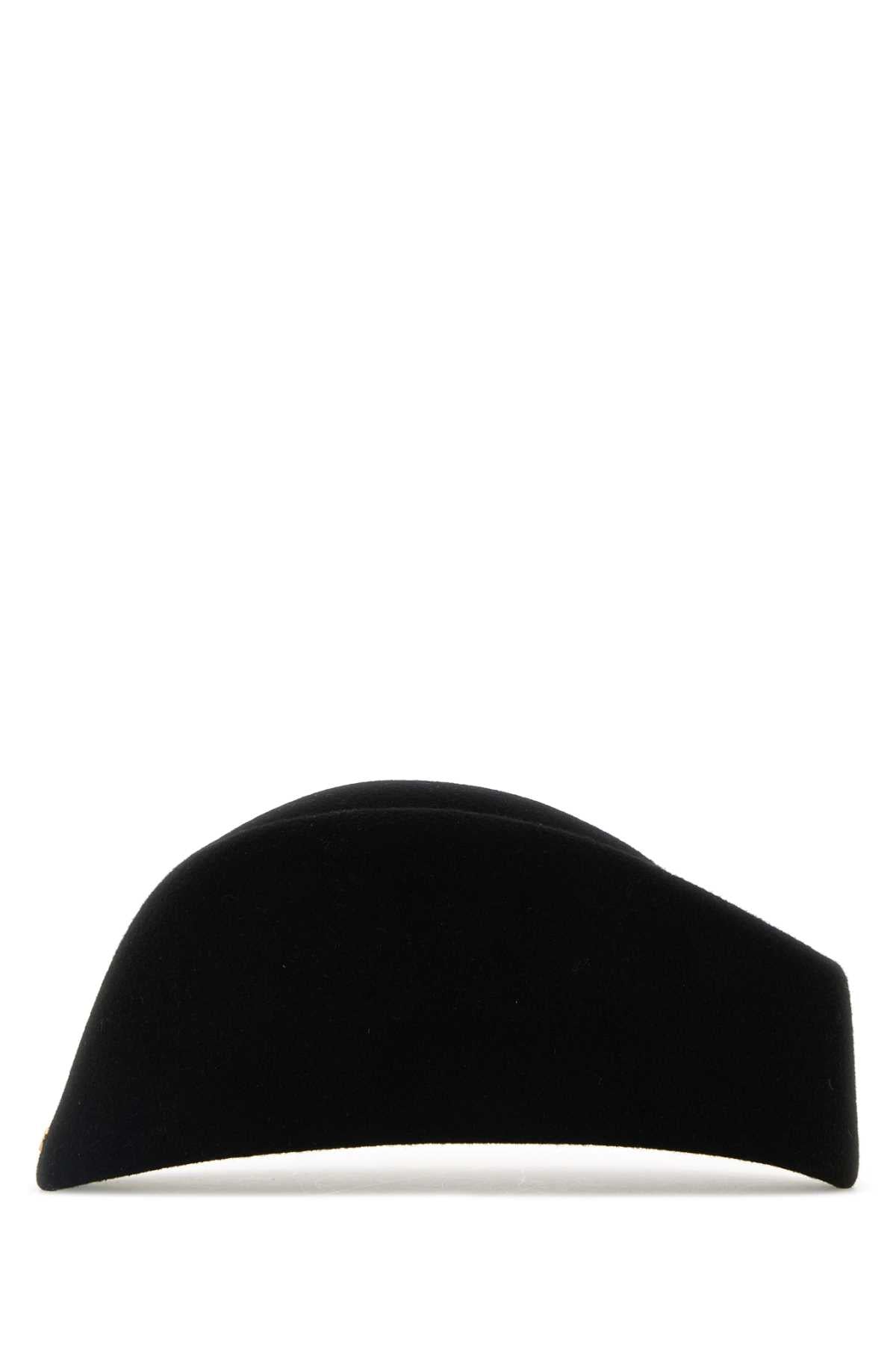Valentino Garavani Men Black Wool Vlogo Signature Hat