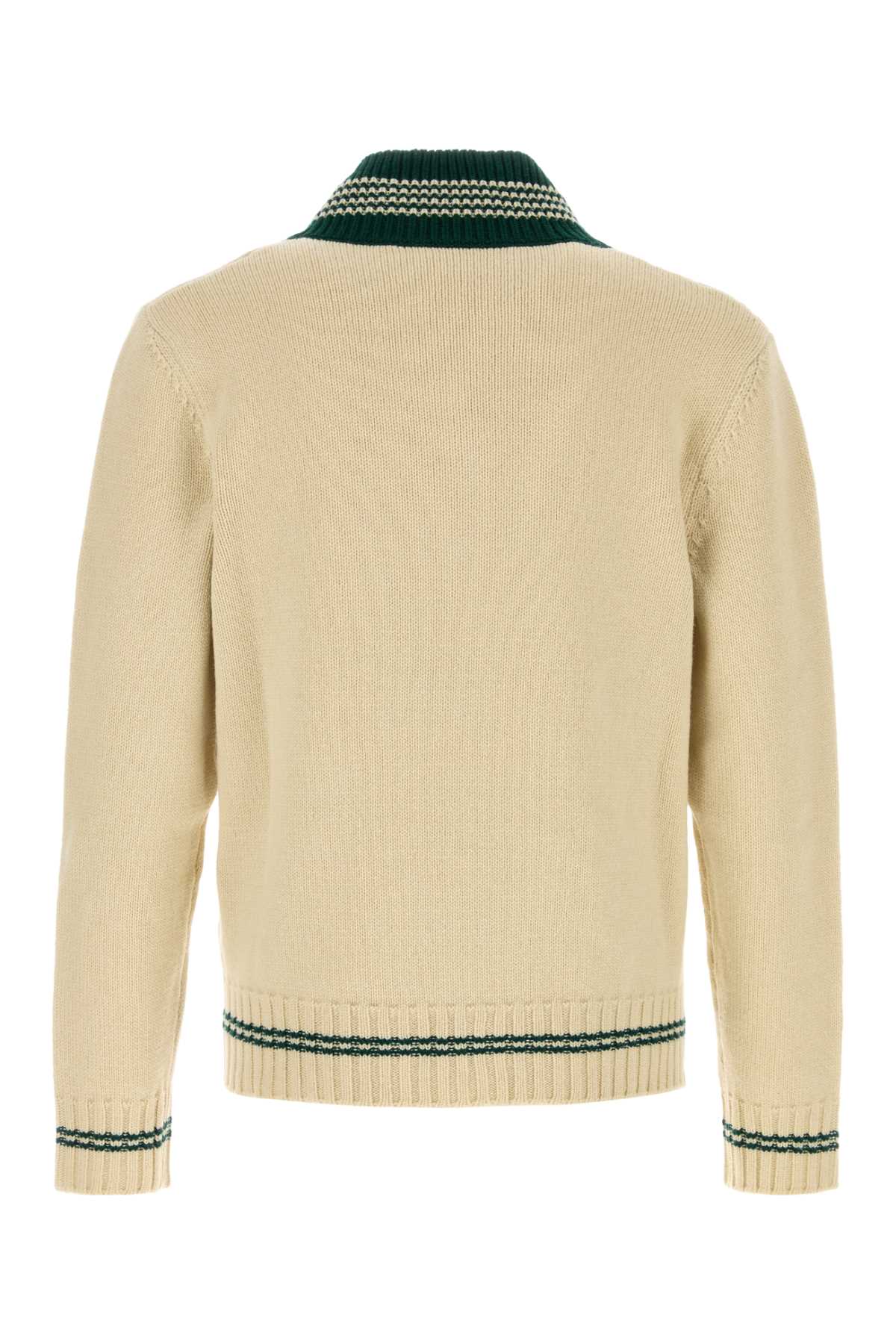 Valentino Garavani Men Beige Wool Sweater