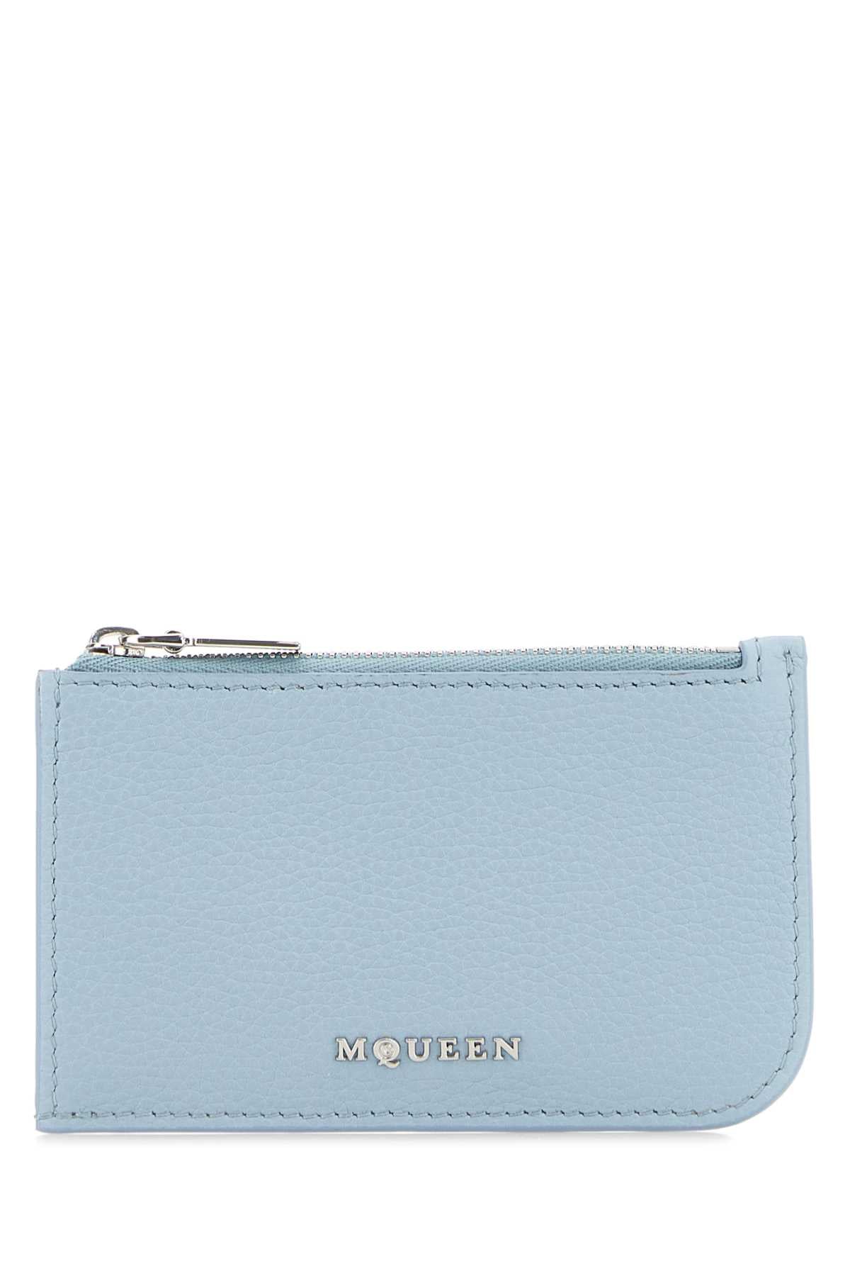 Alexander Mcqueen Men Light Blue Leather Card Holder
