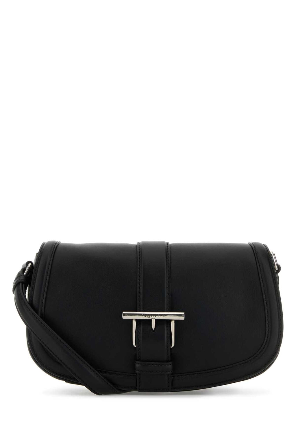 Alexander Mcqueen Women Black Leather Satchel Crossbody Bag
