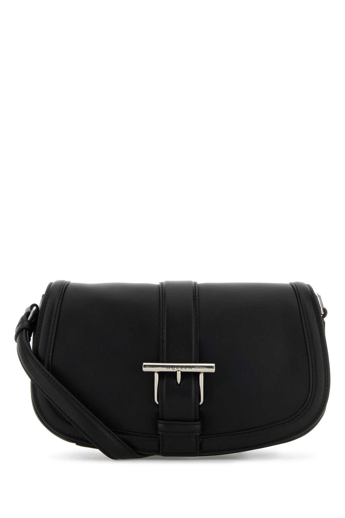 Alexander Mcqueen Women Black Leather Satchel Crossbody Bag
