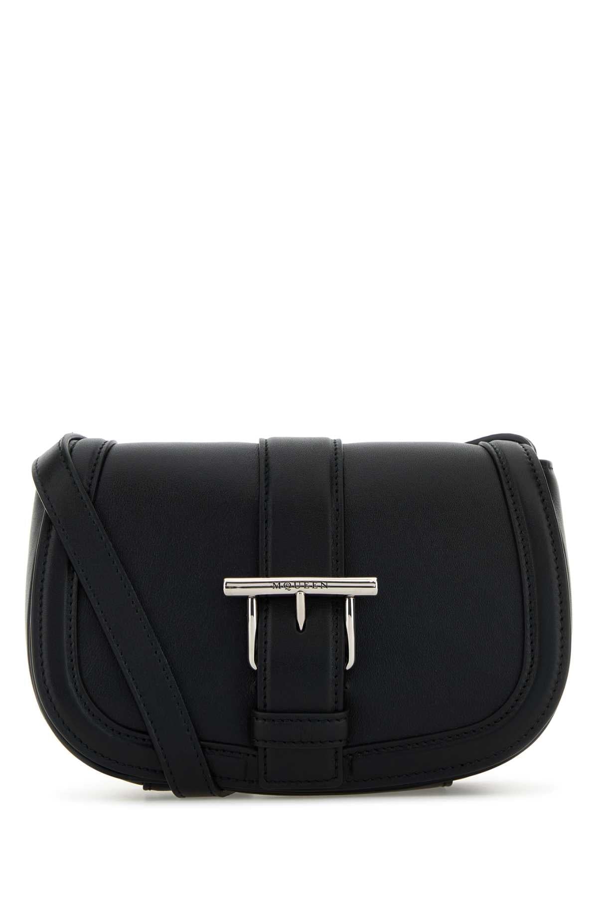 Alexander Mcqueen Women Black Leather Mini Satchel Crossbody Bag