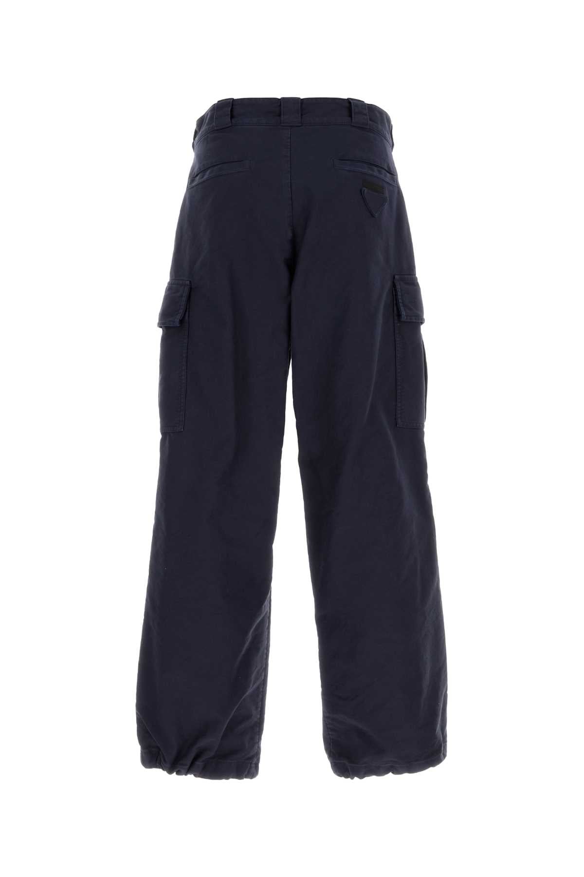 Prada Men Navy Blue Twill Cargo Pant