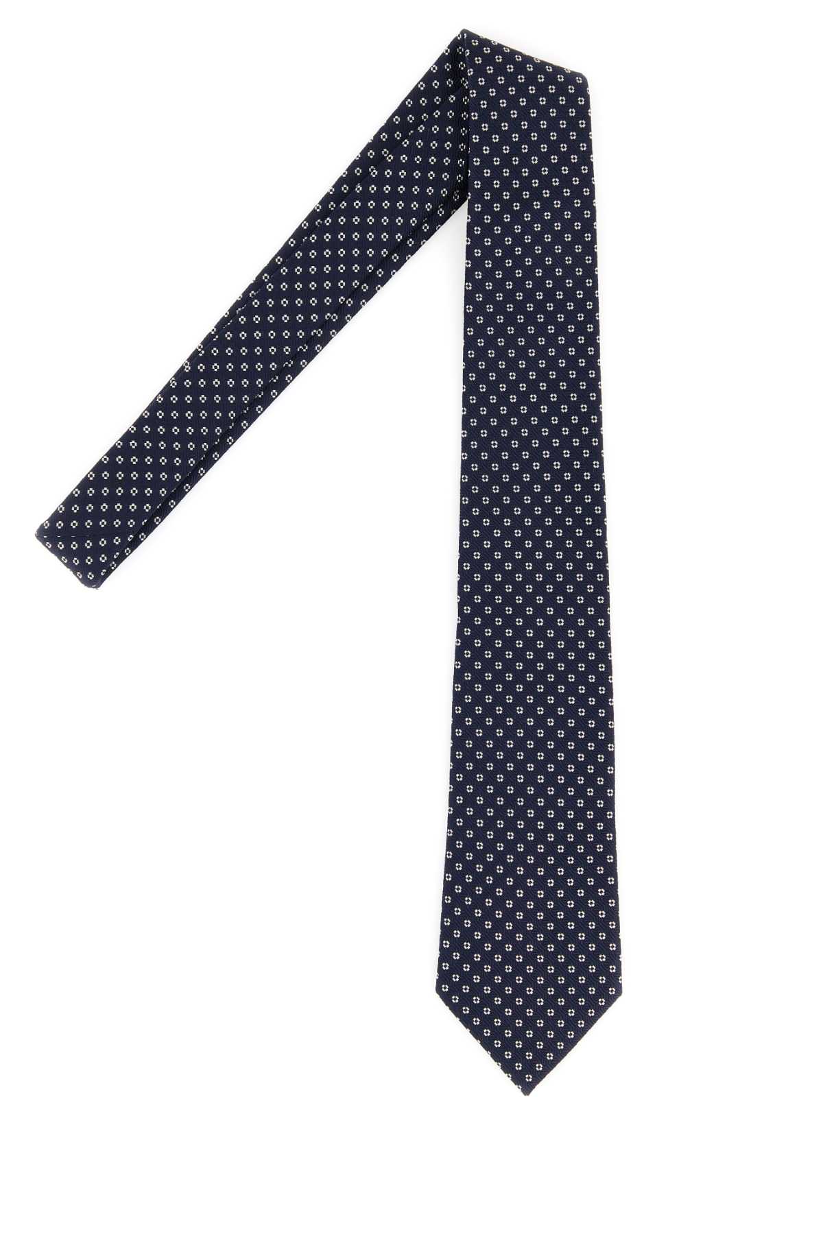 Saint Laurent Men Embroidered Silk Tie