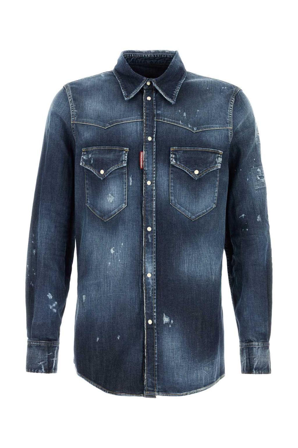 Dsquared Men Stretch Denim Fashion Western Shirt