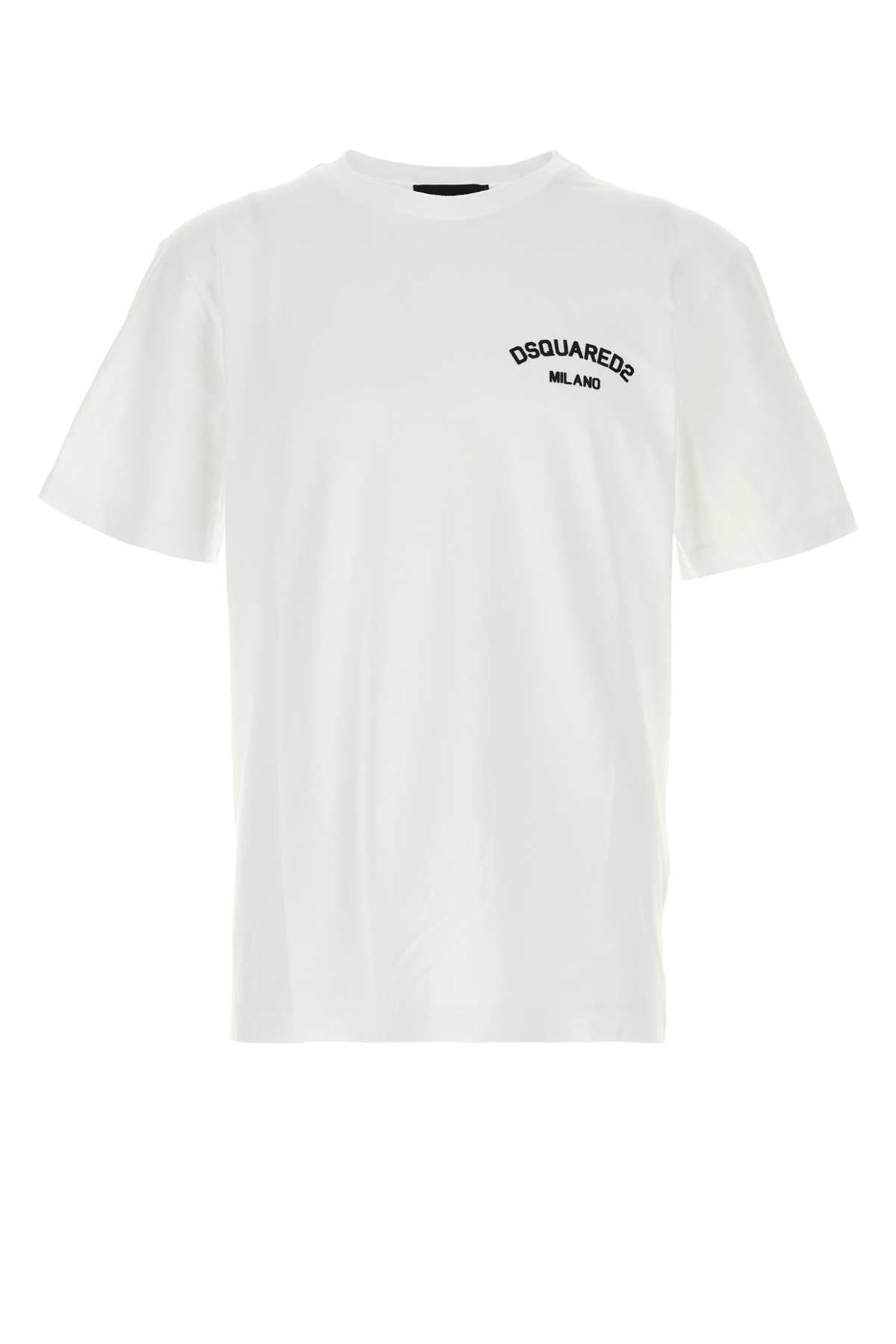 Dsquared Men White Cotton T-Shirt