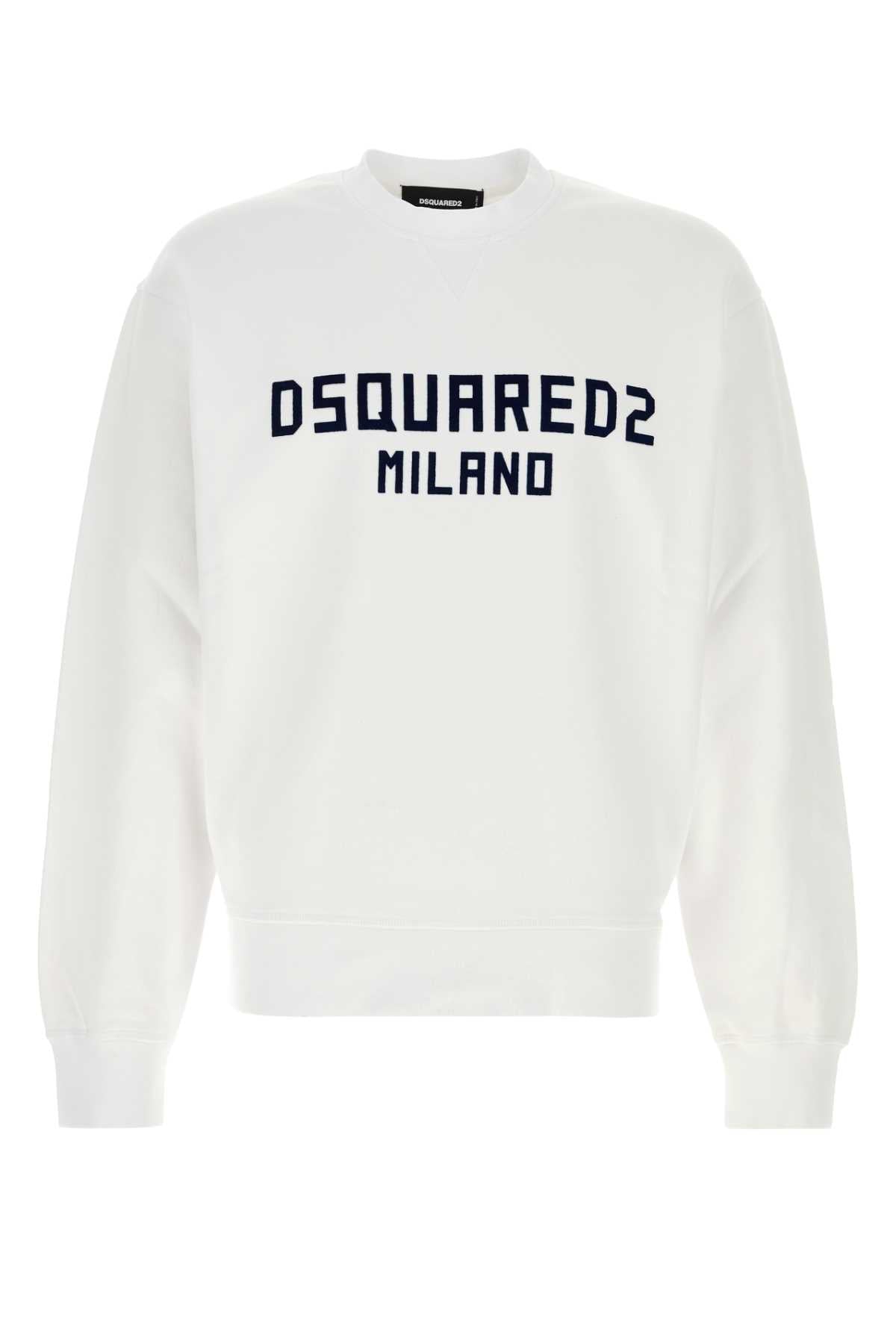 Dsquared Men White Cotton Sweatshirt