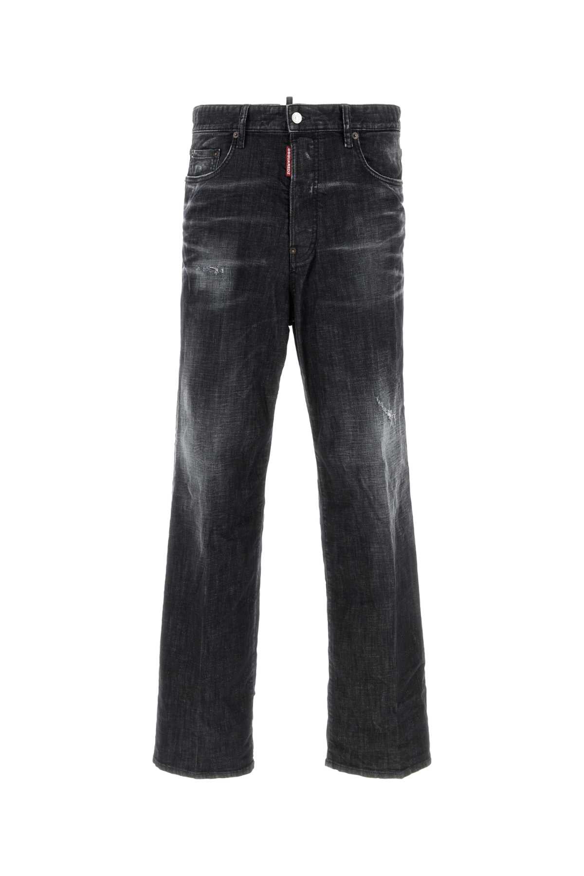 Dsquared Men Black Stretch Denim Loose Jeans
