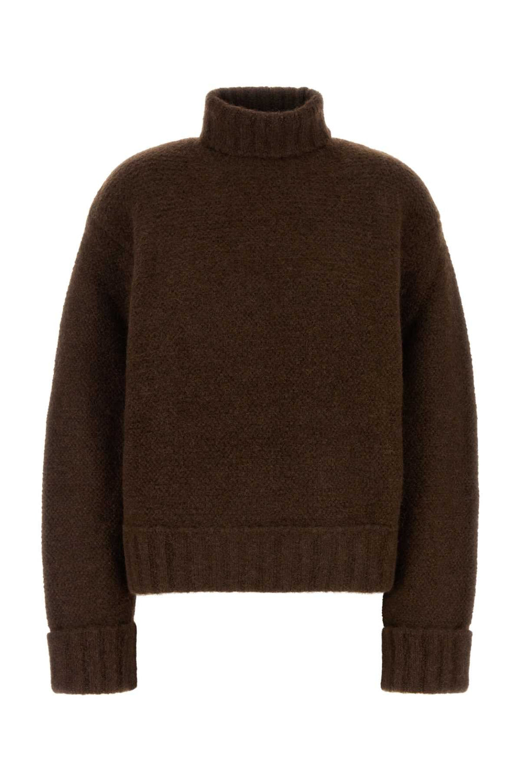 Dsquared Women Brown Stretch Alpaca Blend Sweater