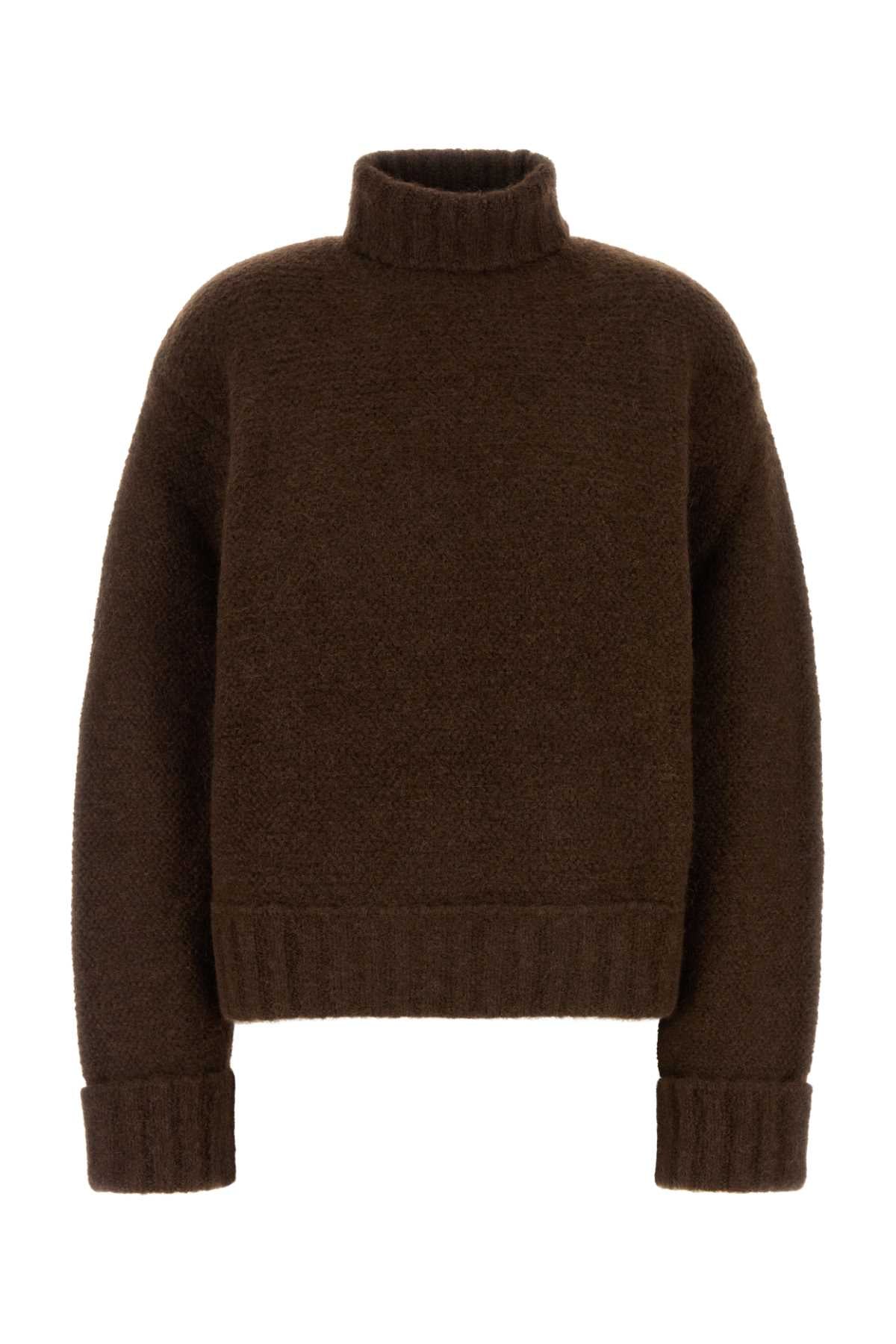Dsquared Women Brown Stretch Alpaca Blend Sweater