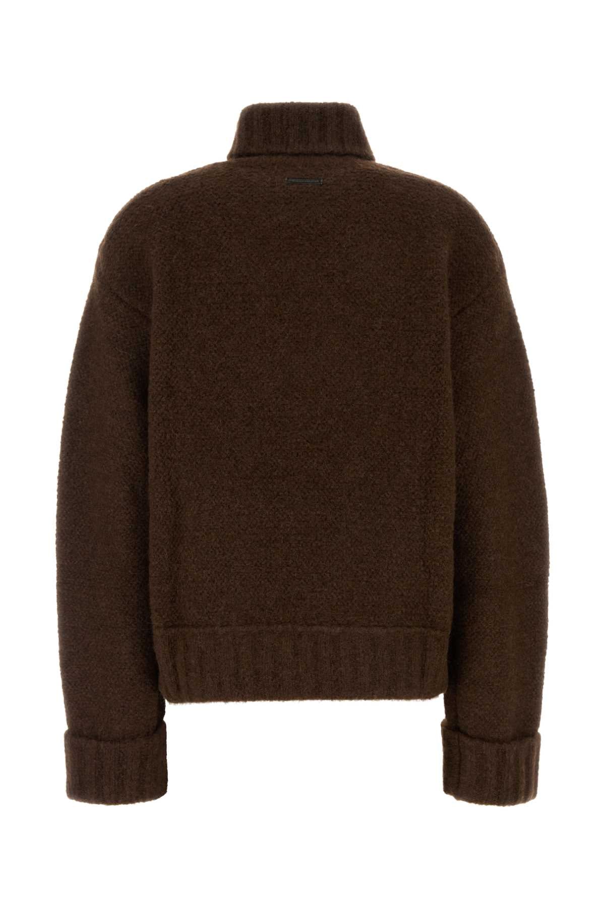 Dsquared Women Brown Stretch Alpaca Blend Sweater