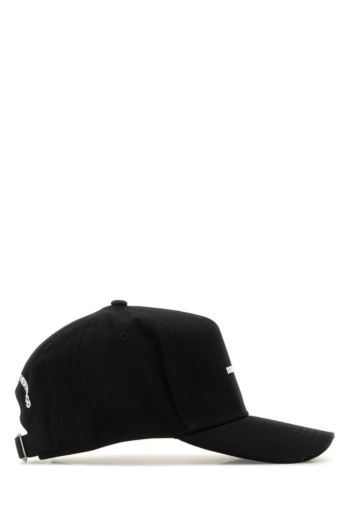 Dsquared Men Black Cotton Baseball Cap