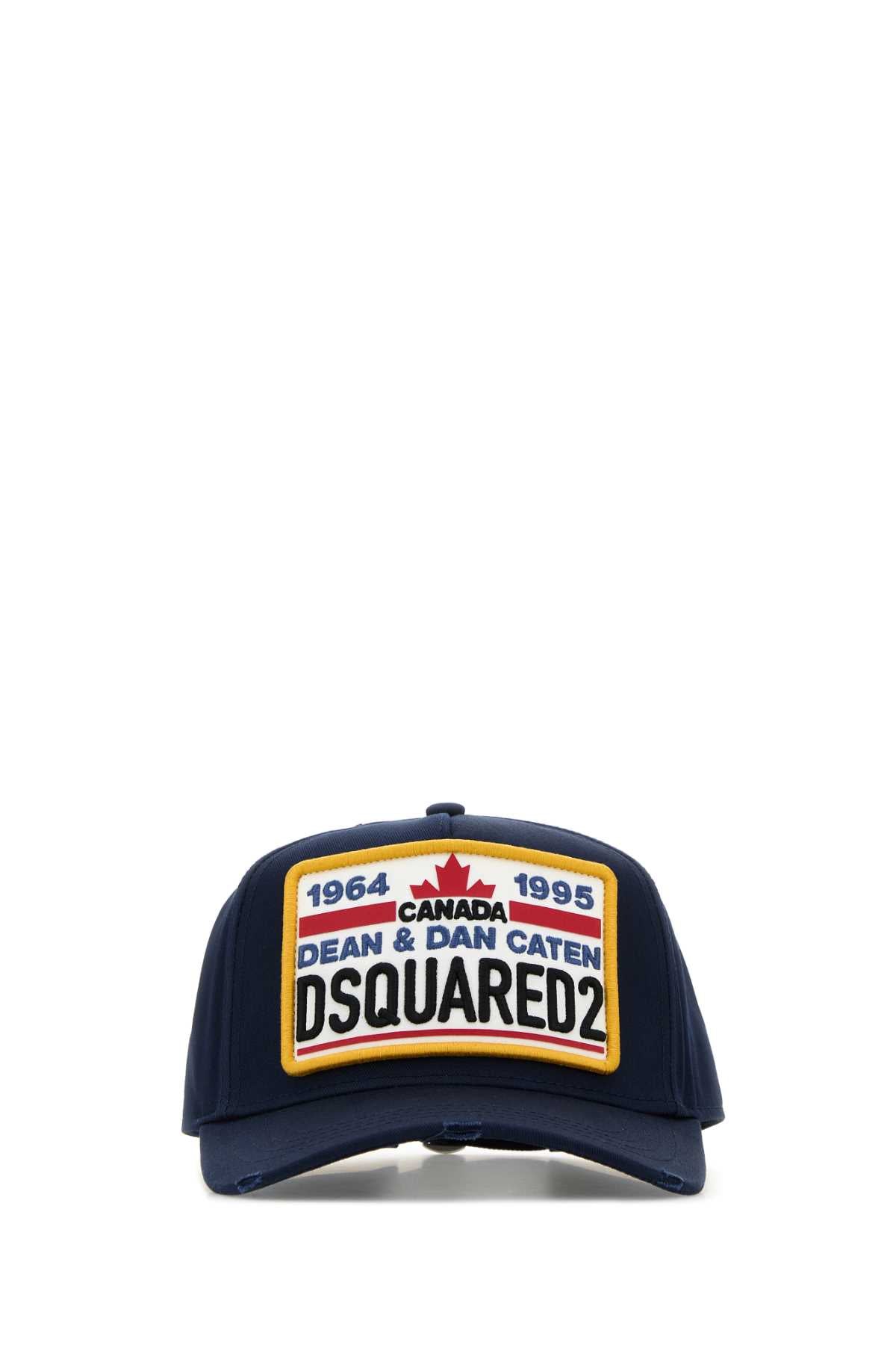 Dsquared Men Navy Blue Cotton Baseball Cap