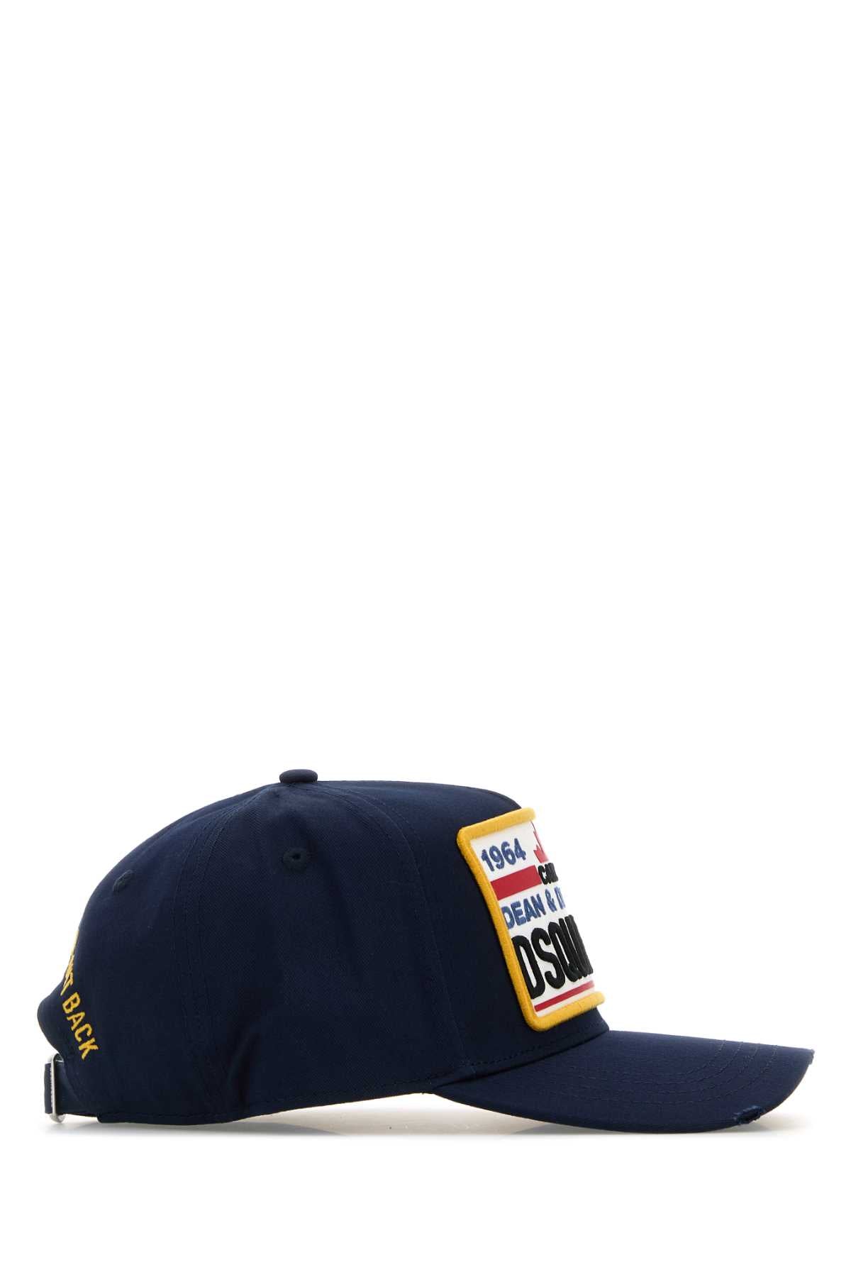 Dsquared Men Navy Blue Cotton Baseball Cap
