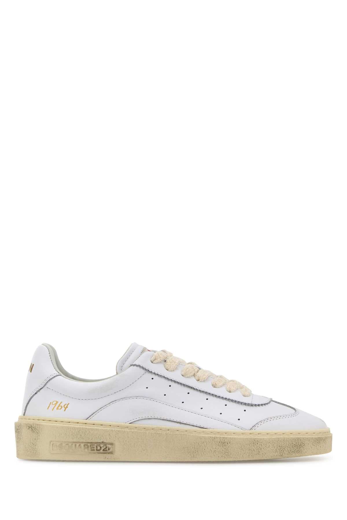 Dsquared Women White Leather Rider Sneakers