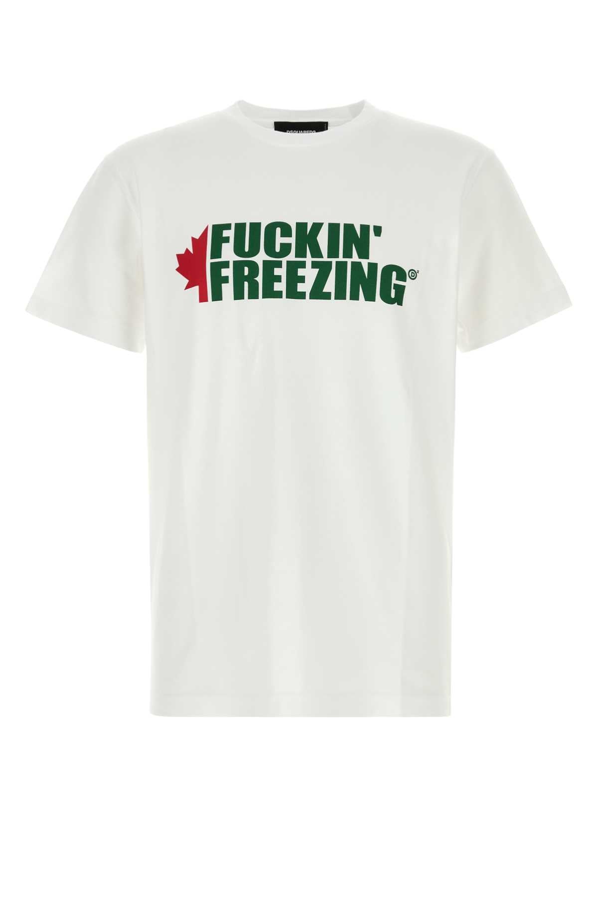 Dsquared Men White Cotton T-Shirt