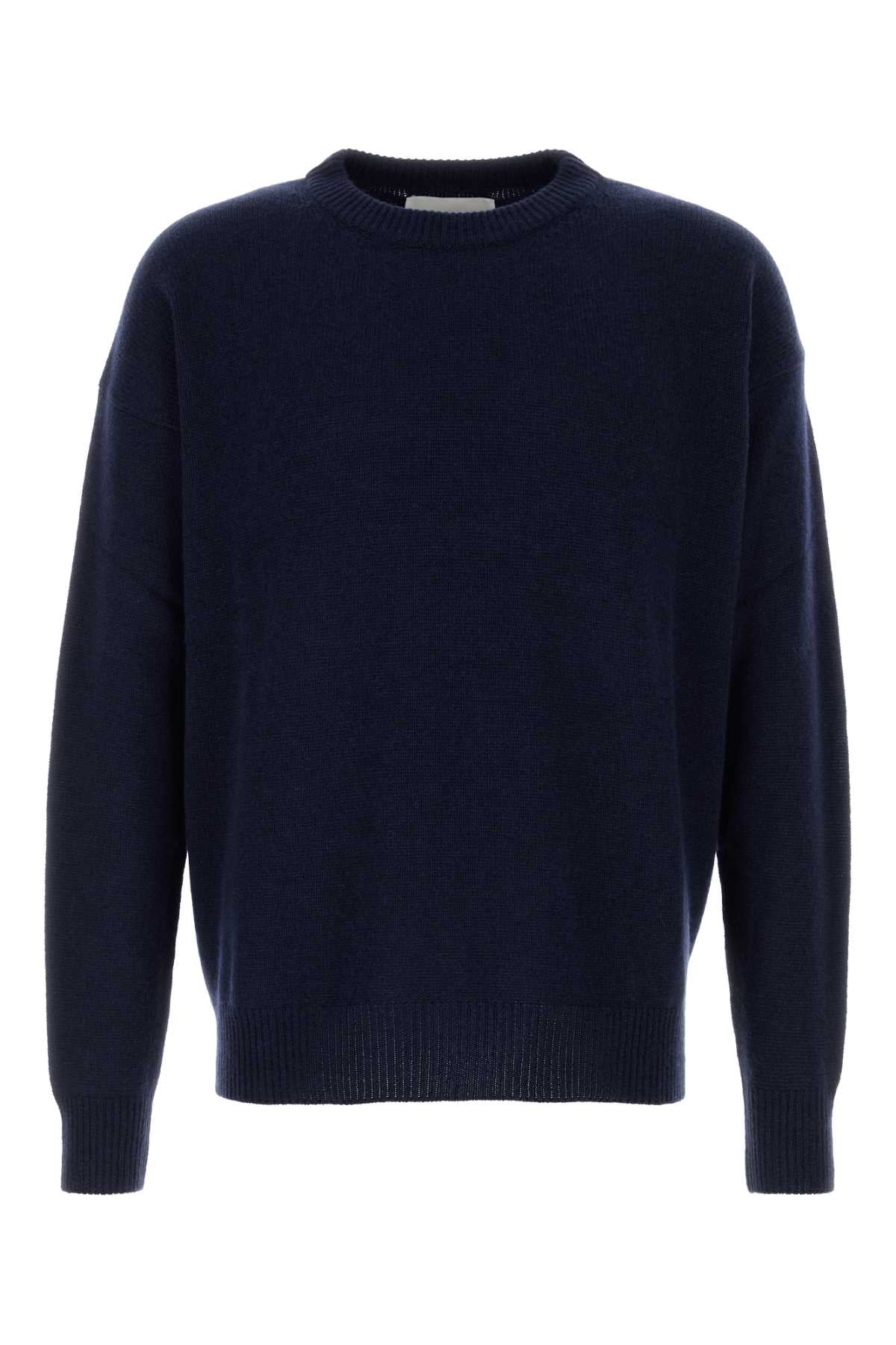 Jil Sander Men Dark Blue Cashmere Sweater