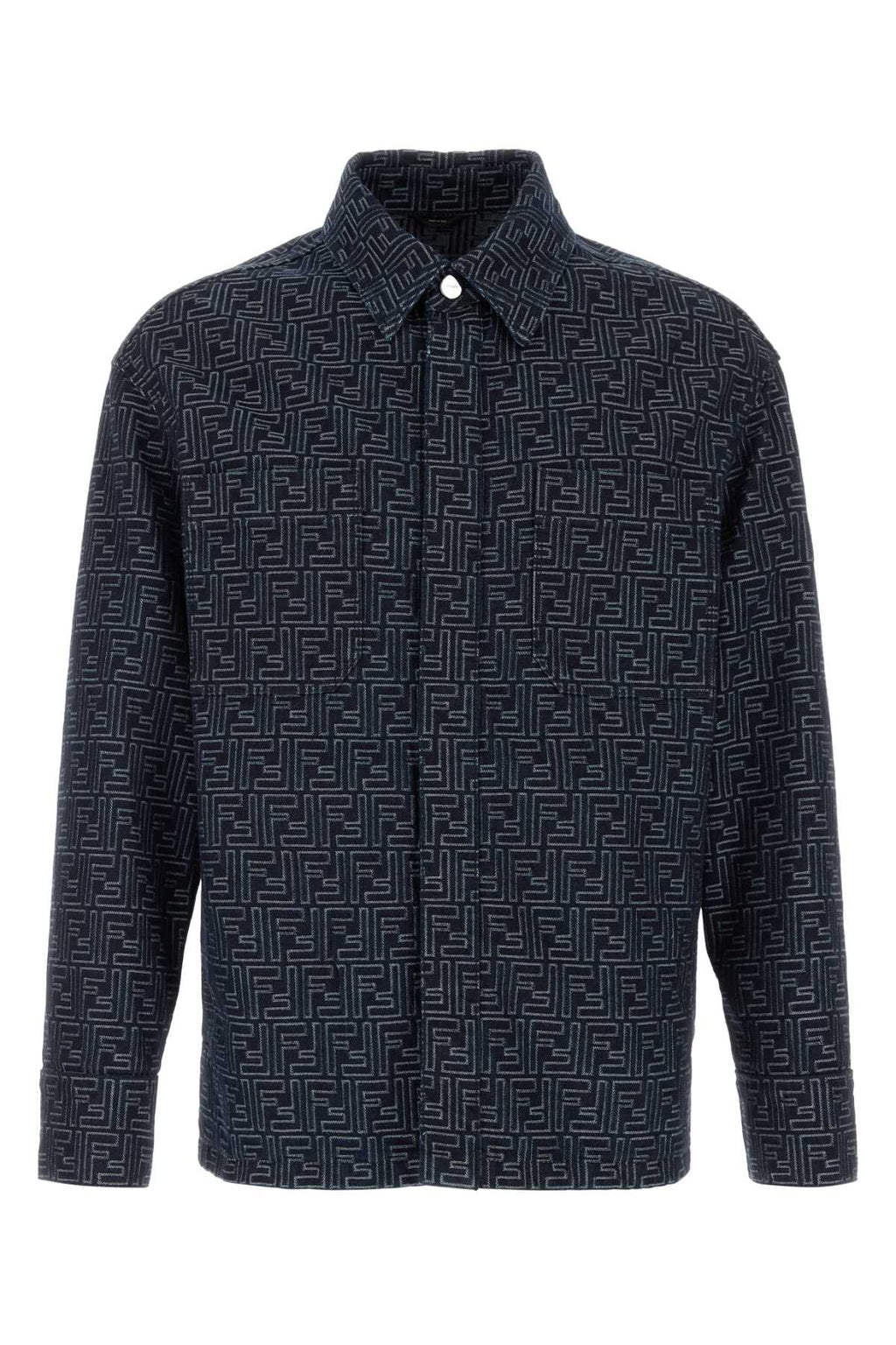 Fendi Men Embroidered Denim Jacket