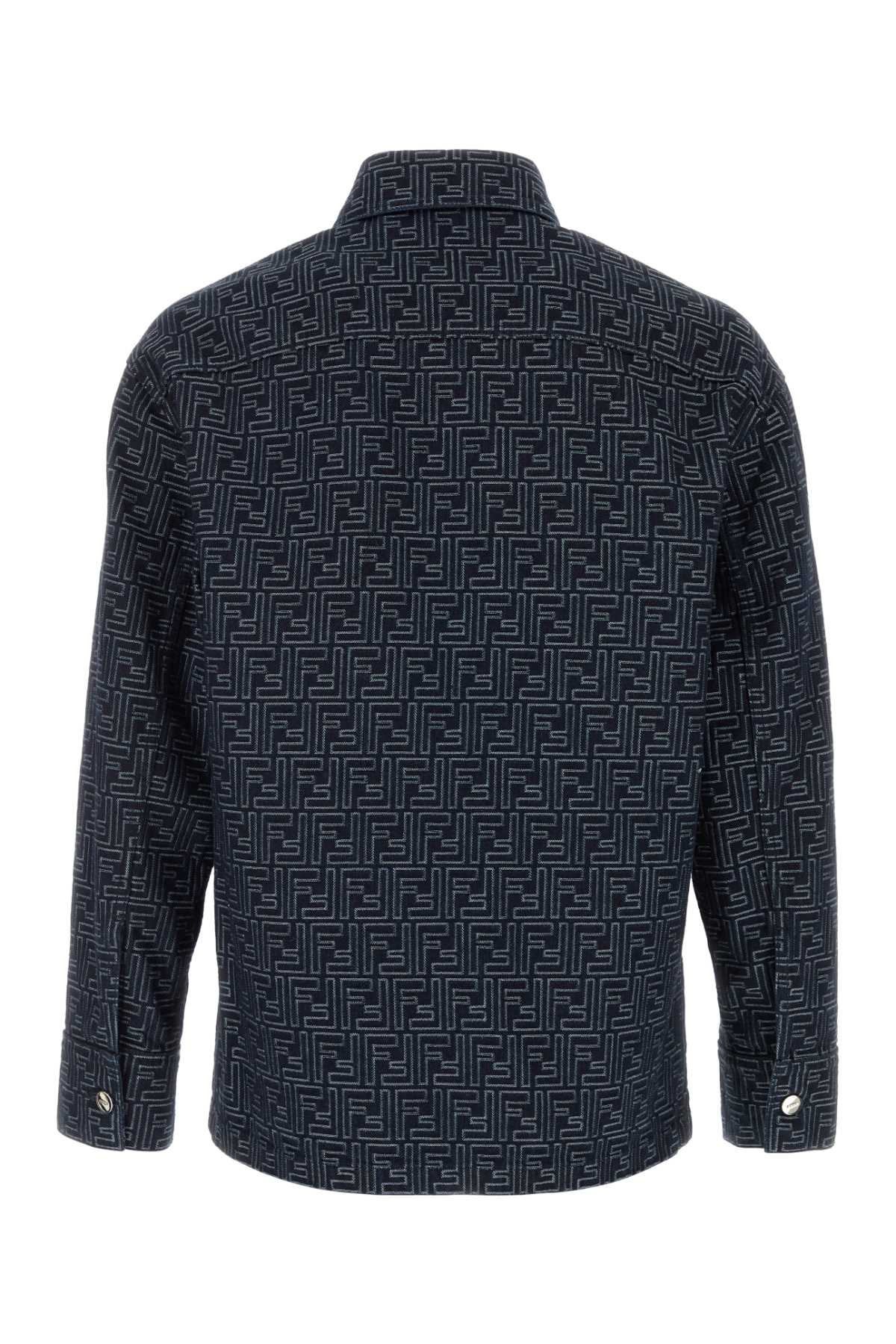 Fendi Men Embroidered Denim Jacket