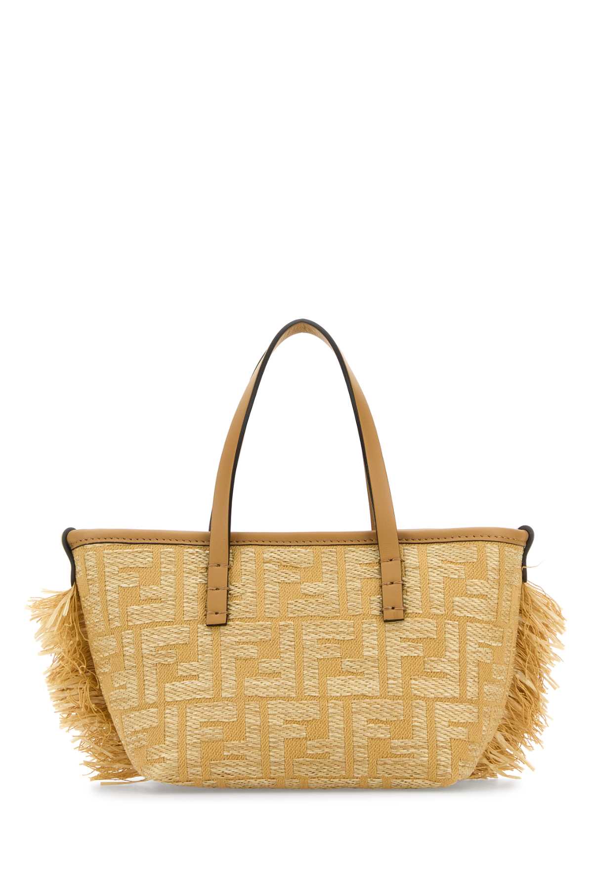 Fendi Women Embroidered Raffia Mini Roll Handbag