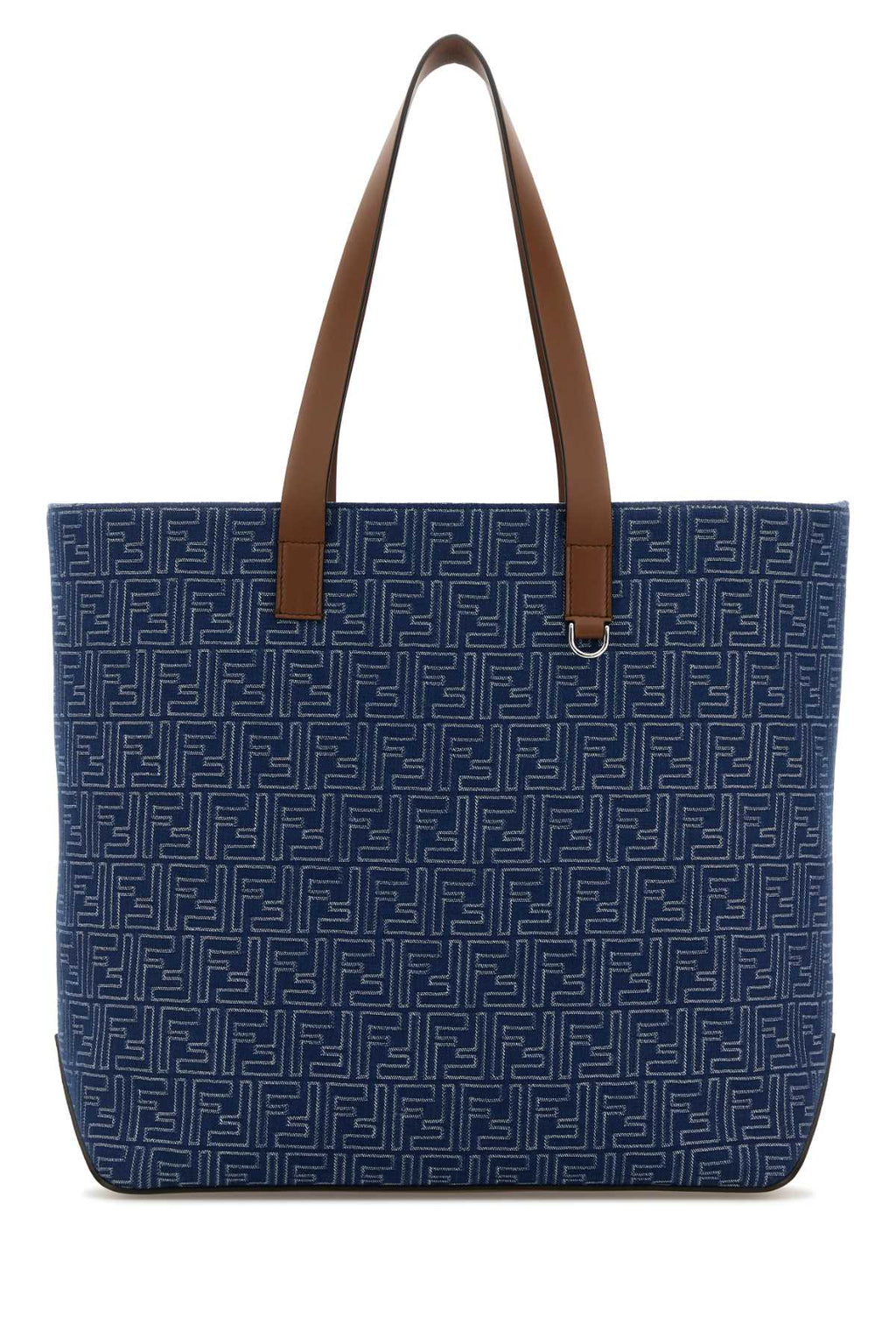 Fendi Men Embroidered Denim Shopping Bag