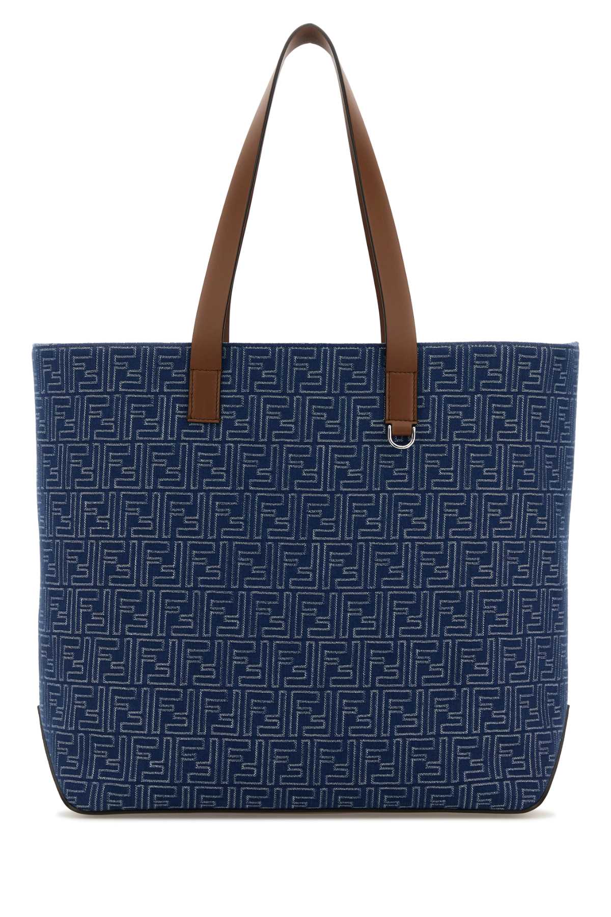 Fendi Men Embroidered Denim Shopping Bag