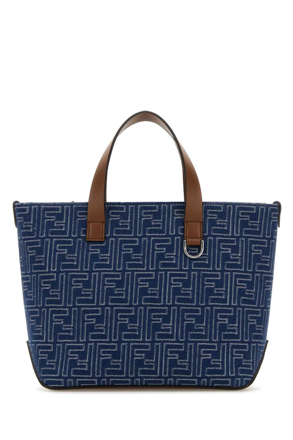 Fendi Men Embroidered Denim Handbag