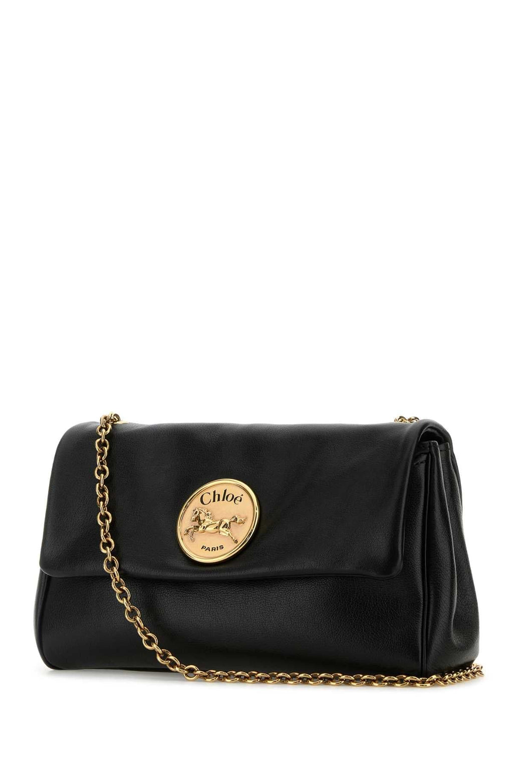 Chloe Women Black Leather Heritage Shoulder Bag