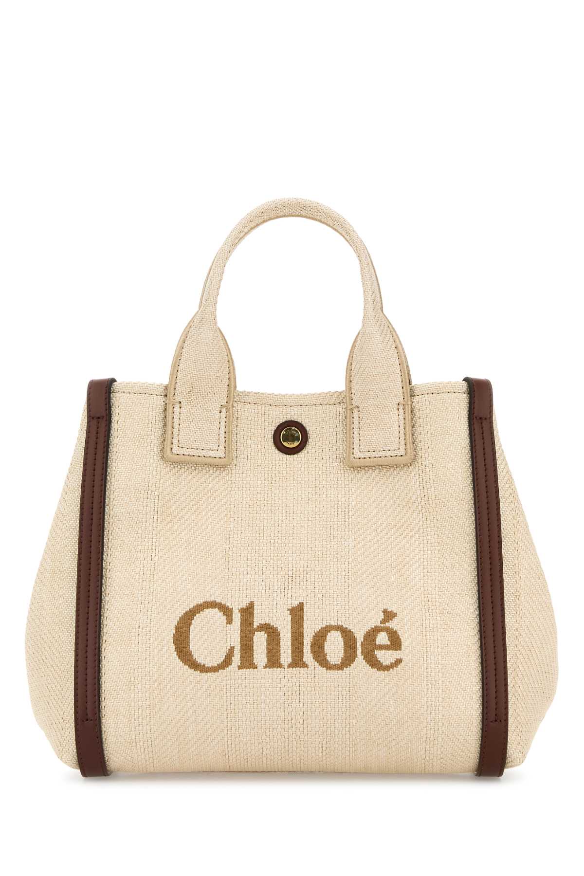 Chloe Women Sand Canvas Small Carry Handbag
