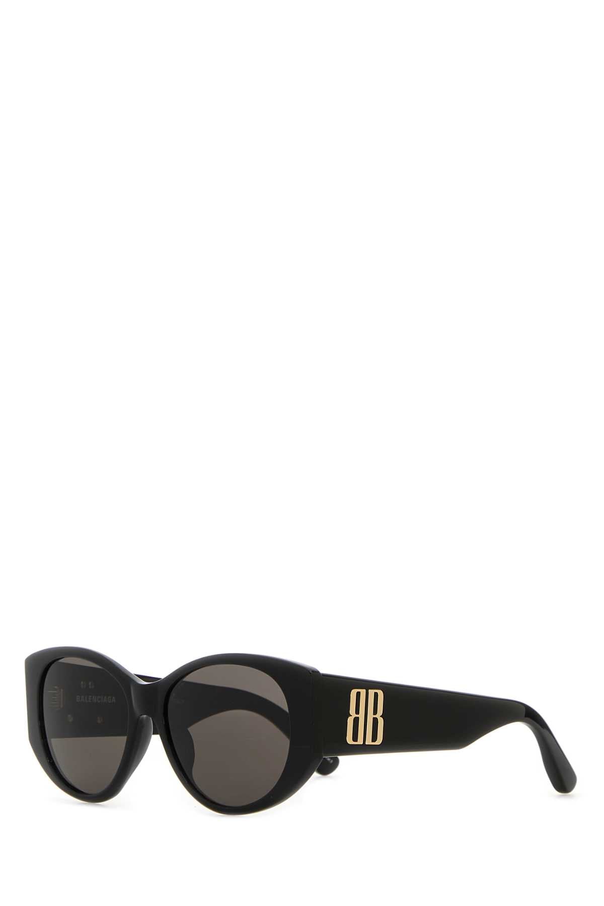 Balenciaga Women Black Acetate Nano Round Sunglasses