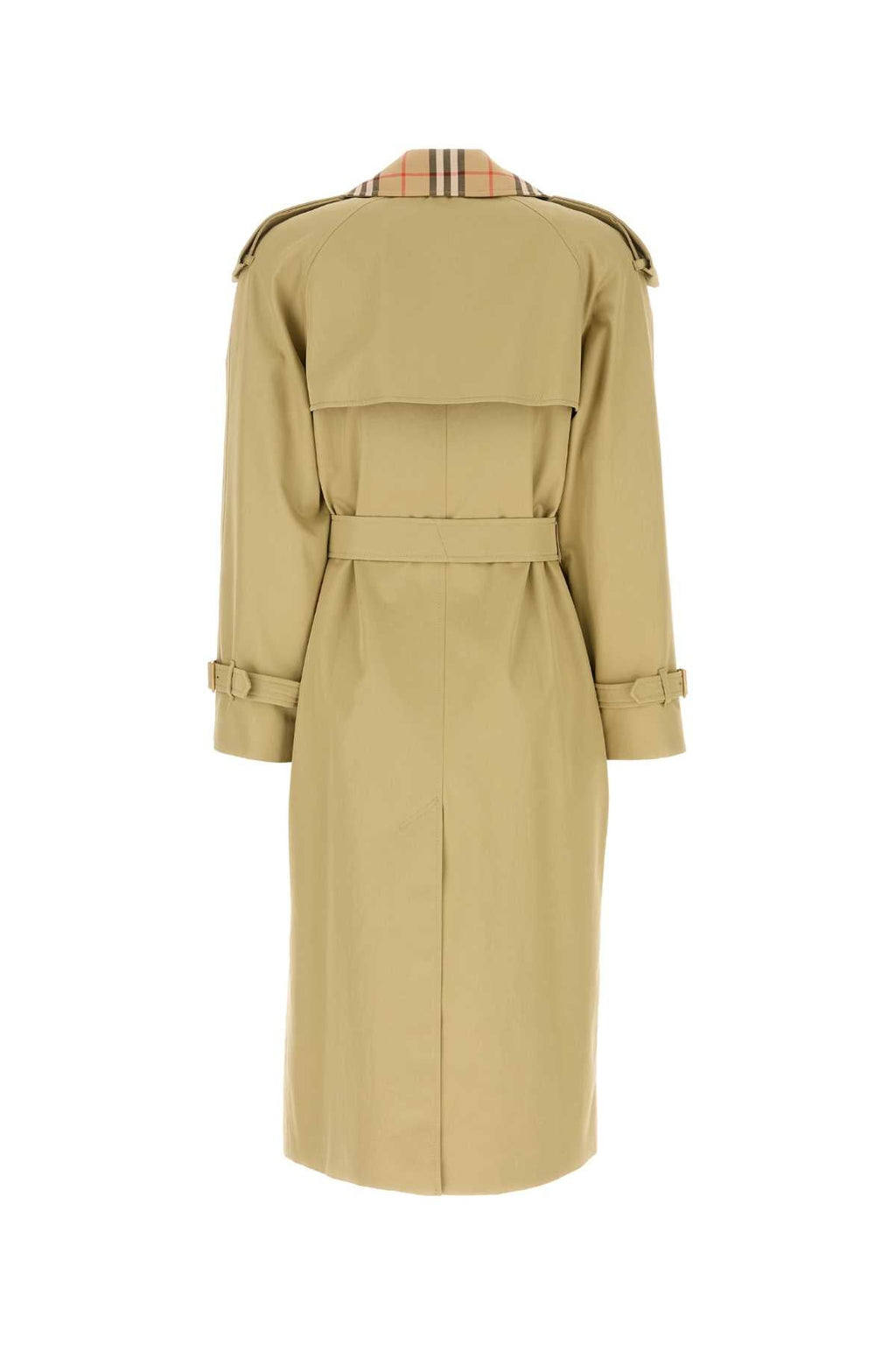Burberry Women Sage Green Gabardine Trench Coat
