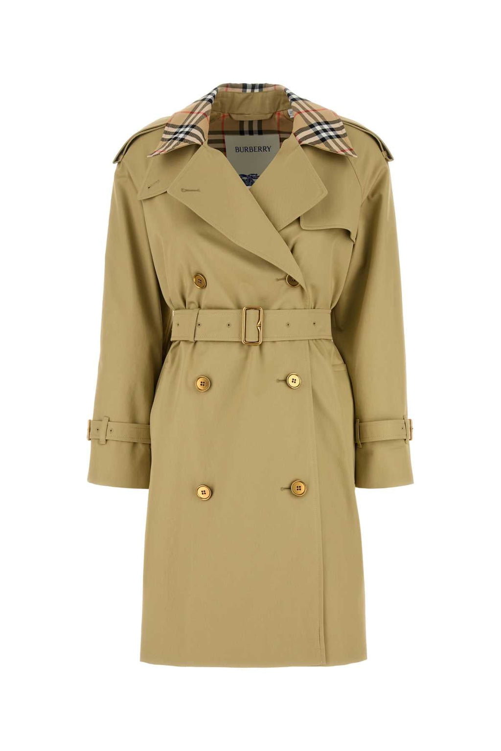 Burberry Women Beige Gabardine Castleford Trench Coat