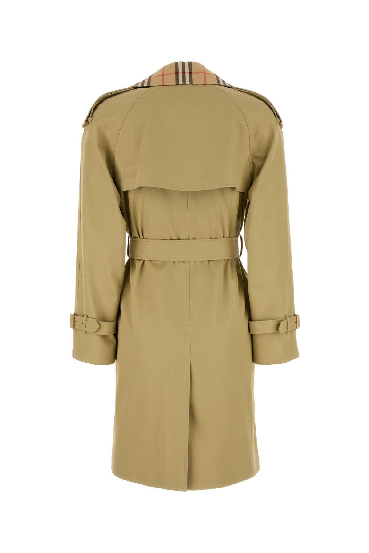 Burberry Women Beige Gabardine Castleford Trench Coat