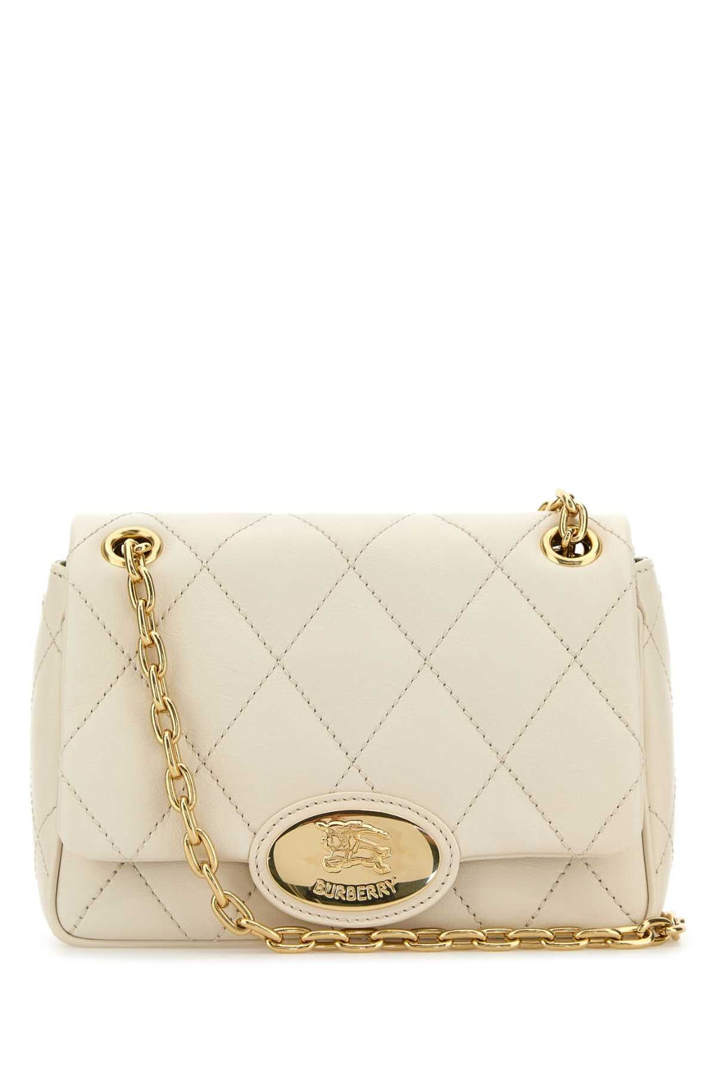 Burberry Women Ivory Leather Small Strand Shoulder Bag