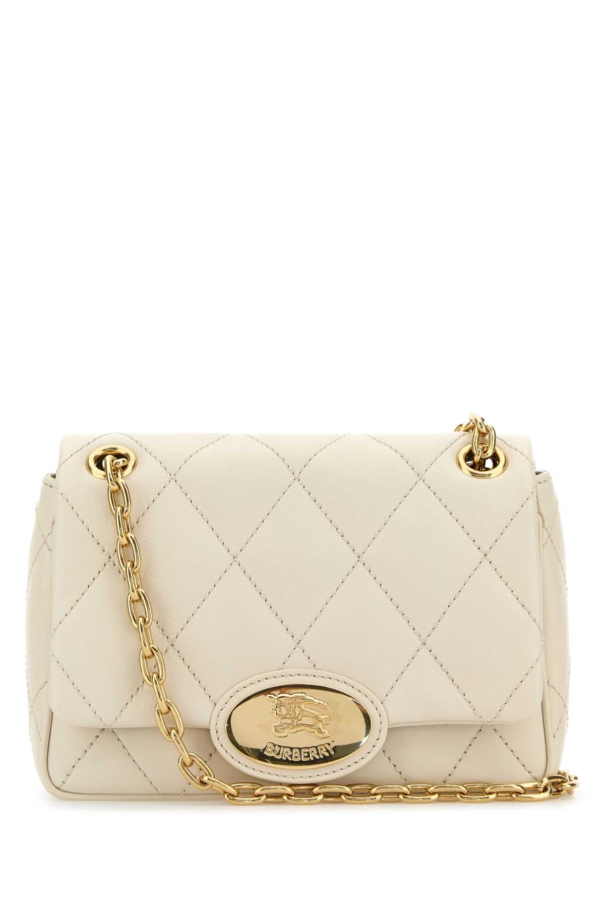 Burberry Women Ivory Leather Small Strand Shoulder Bag