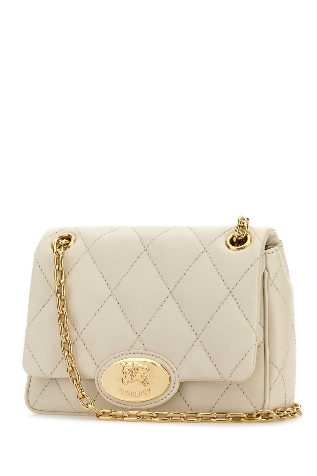 Burberry Women Ivory Leather Small Strand Shoulder Bag