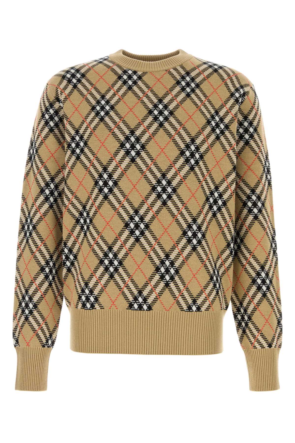 Burberry Men Embroidered Wool Blend Sweater