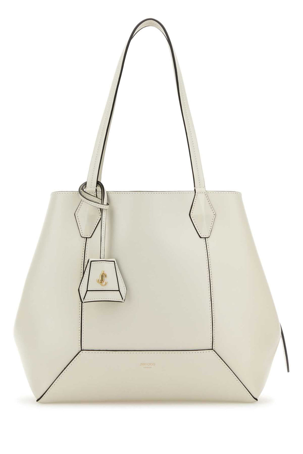 Jimmy Choo Women White Leather Diamond Shopping Bag