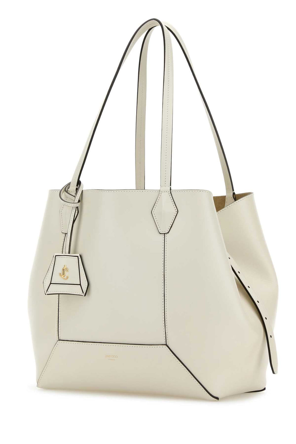 Jimmy Choo Women White Leather Diamond Shopping Bag