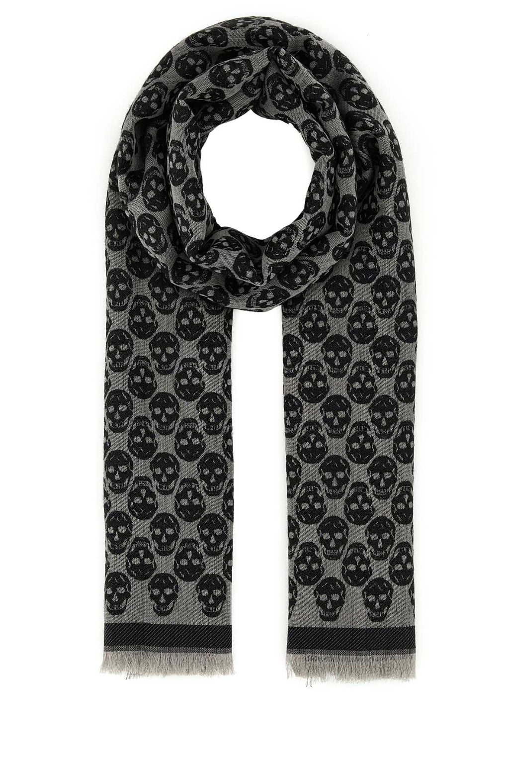 Alexander Mcqueen Men Embroidered Wool Blend Foulard