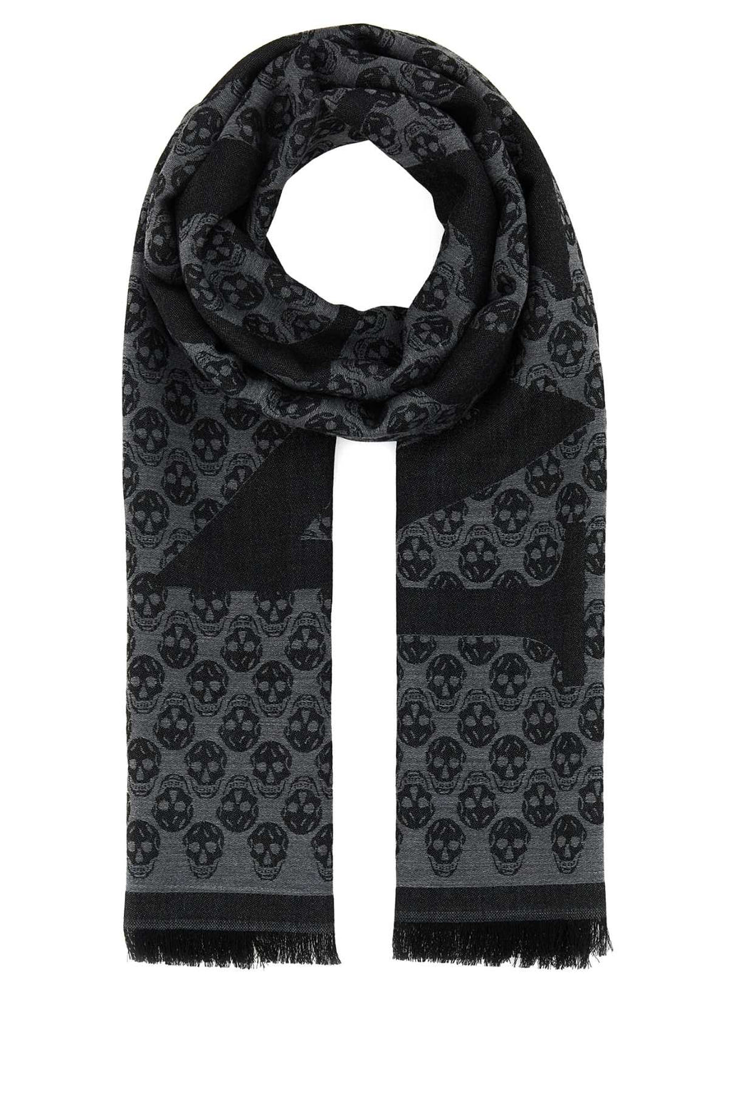 Alexander Mcqueen Men Embroidered Wool Foulard