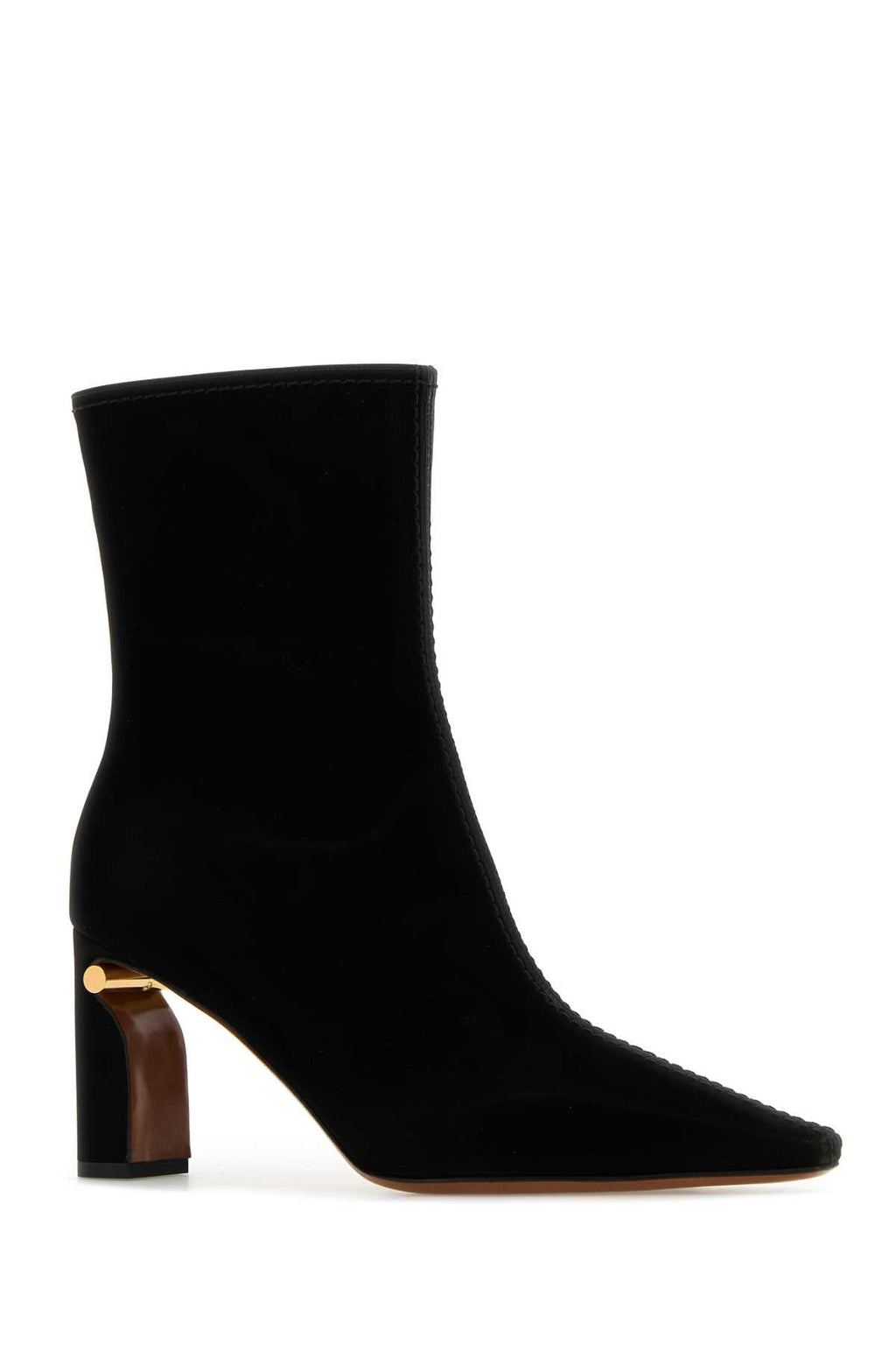 Alexander Mcqueen Women Black Fabric Ankle Boots
