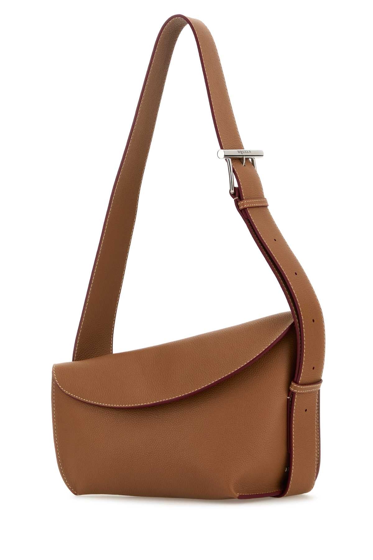 Alexander Mcqueen Women Caramel Large Sling T-Bar Crossbody Bag