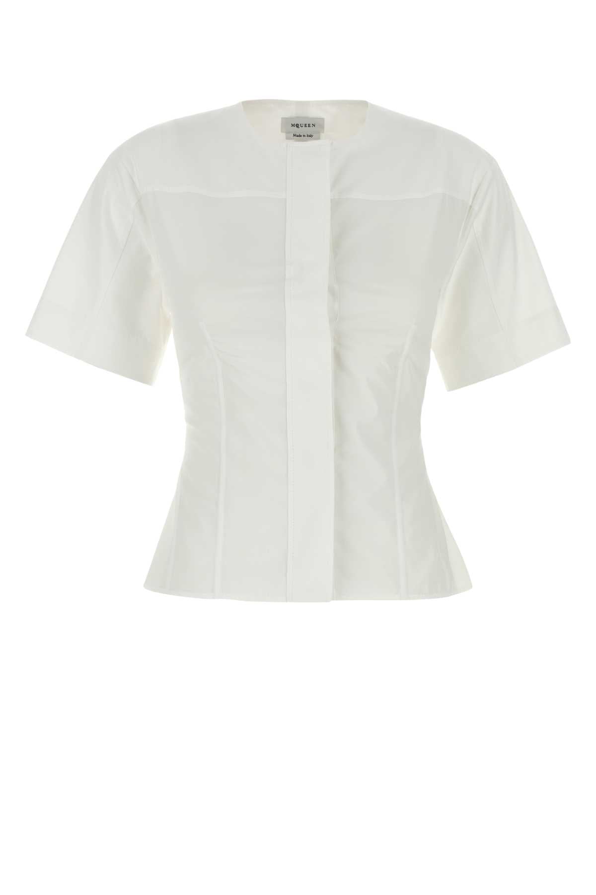 Alexander Mcqueen Women White Poplin Shirt